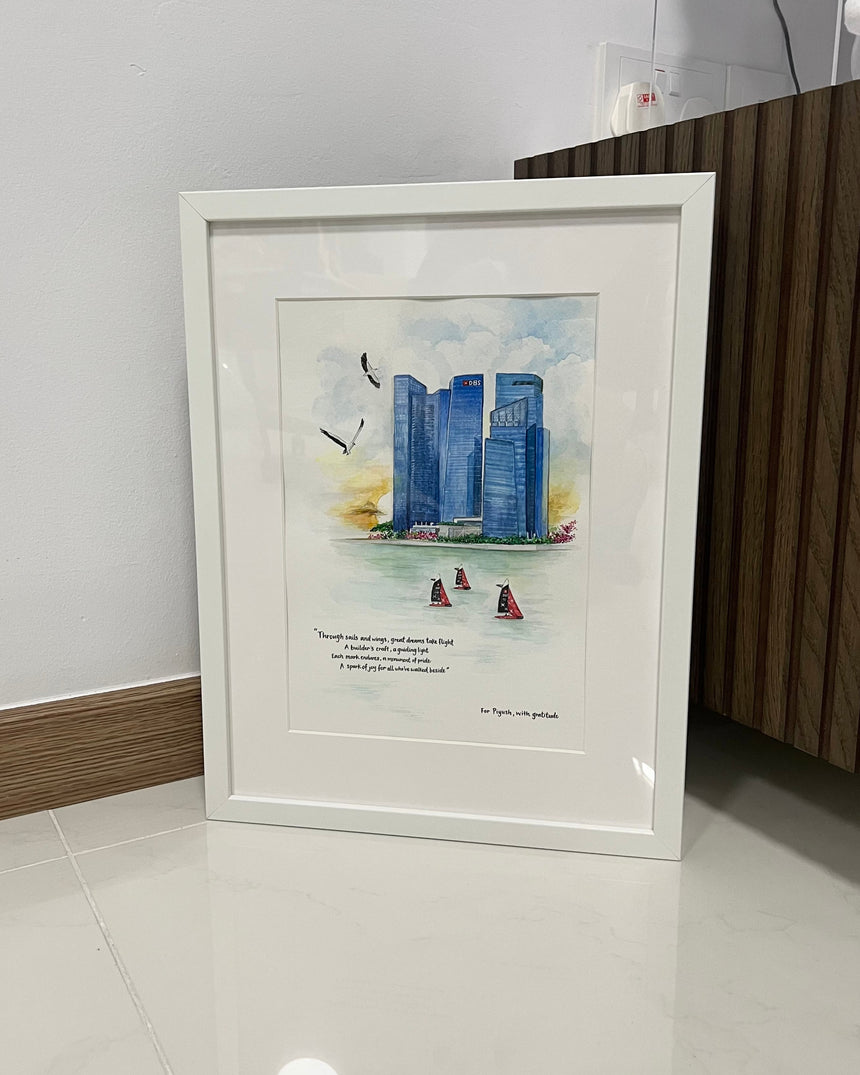 Custom Building Watercolor Illustration