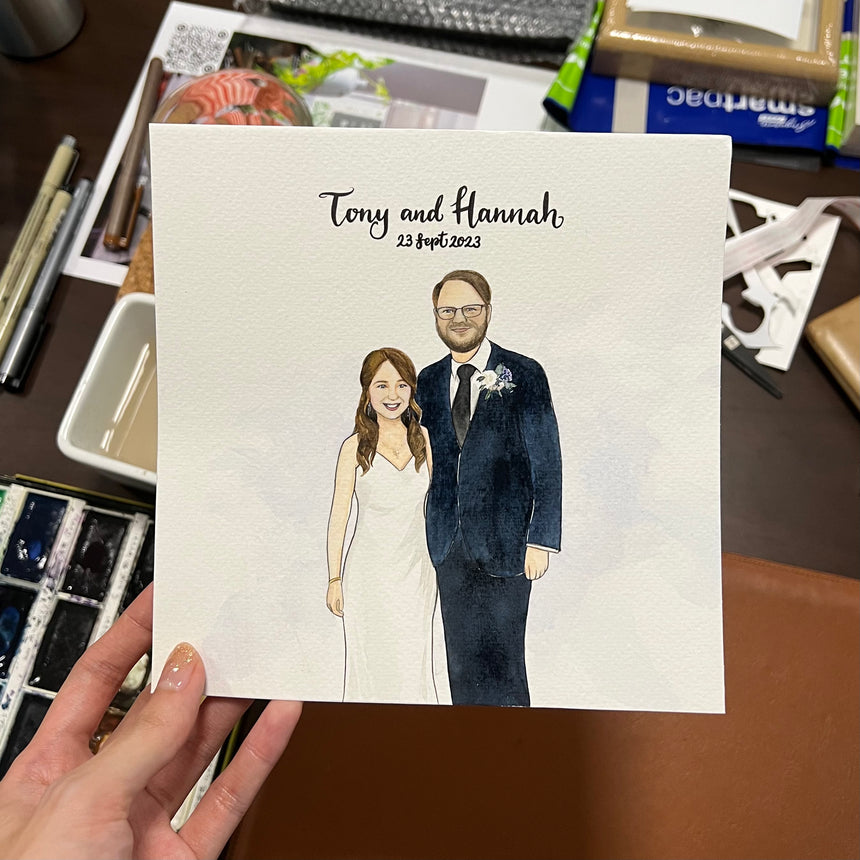 Custom Wedding Watercolor Portrait