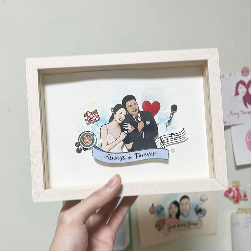 Custom Portrait Papercut Pop-up Frame