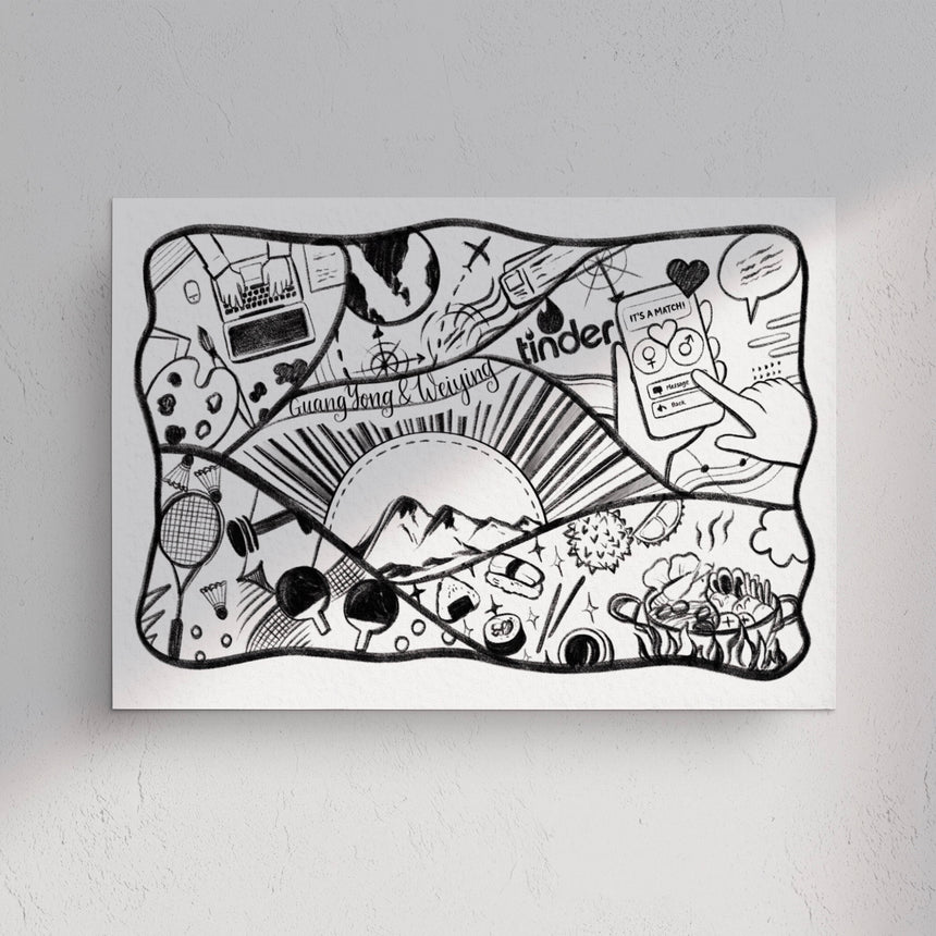 Personalised Doodle Map Illustration
