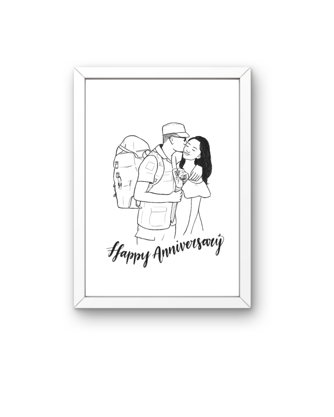 Custom Portrait Line Art – Personalised Black and White Illustration from Photo