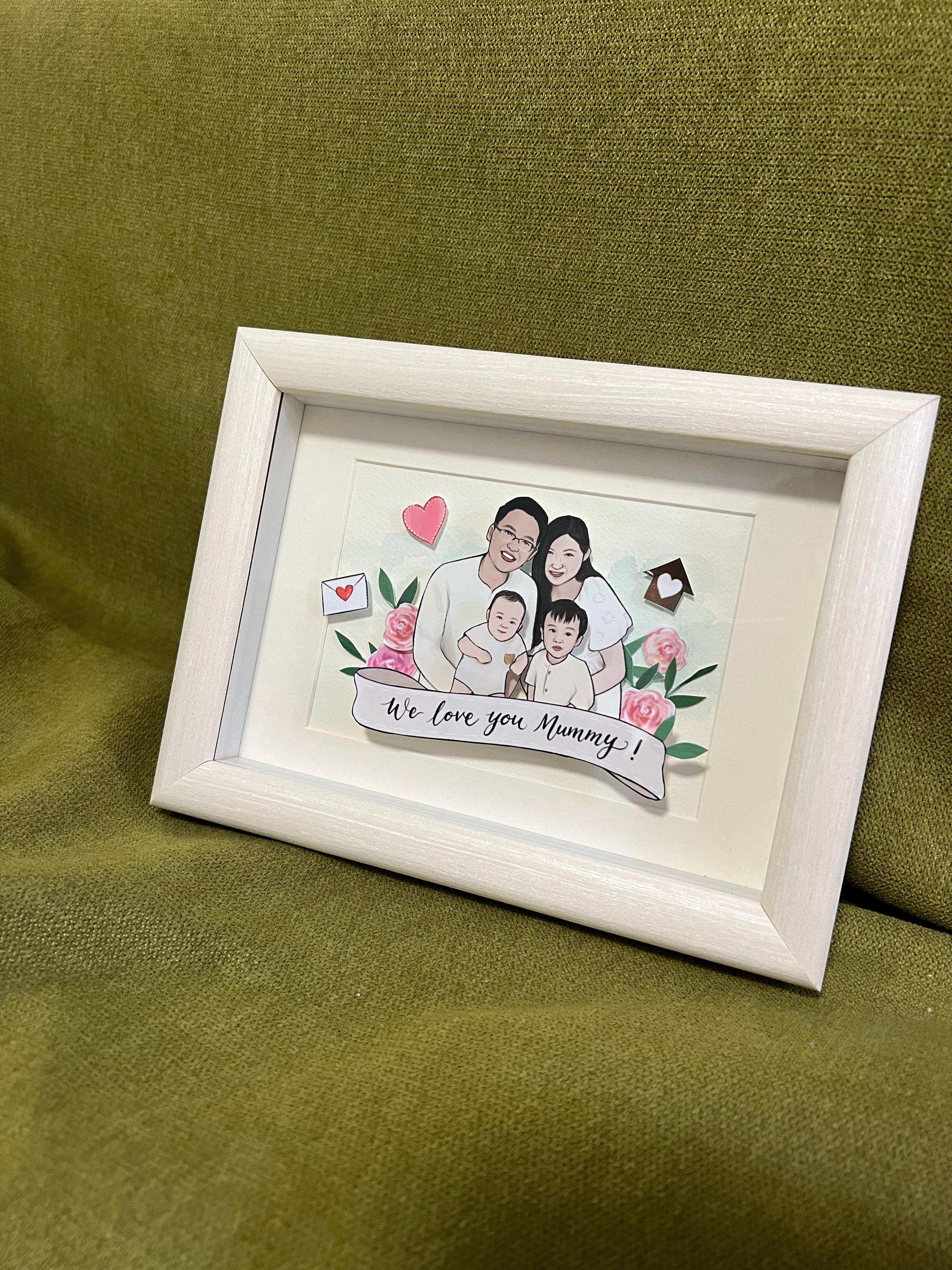 Custom Family Portrait Papercut Pop-up Frame-thumbmail-4