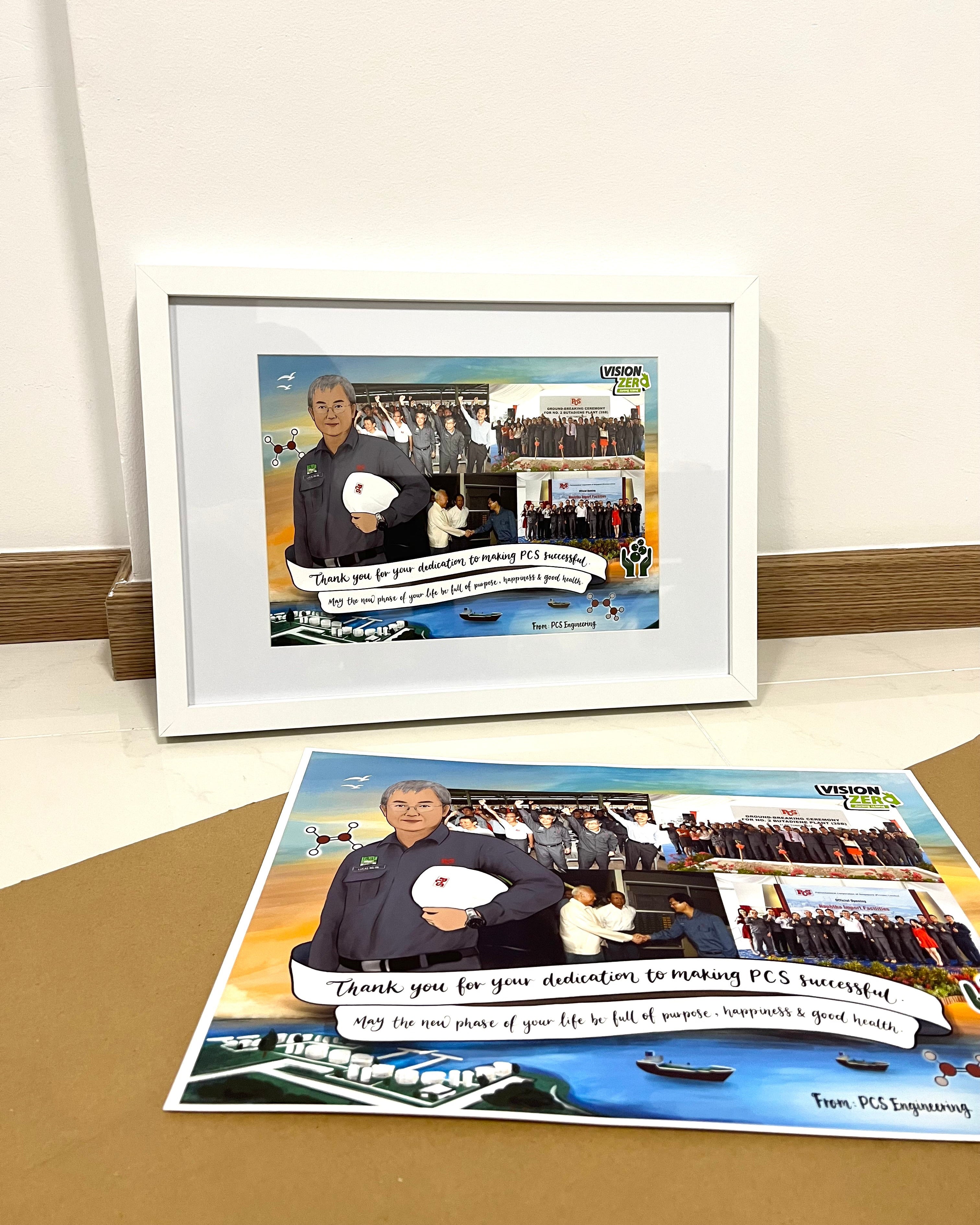 Coworker Photo Collage Gift – Personalised Illustrated Office Farewell Present-thumbmail-5