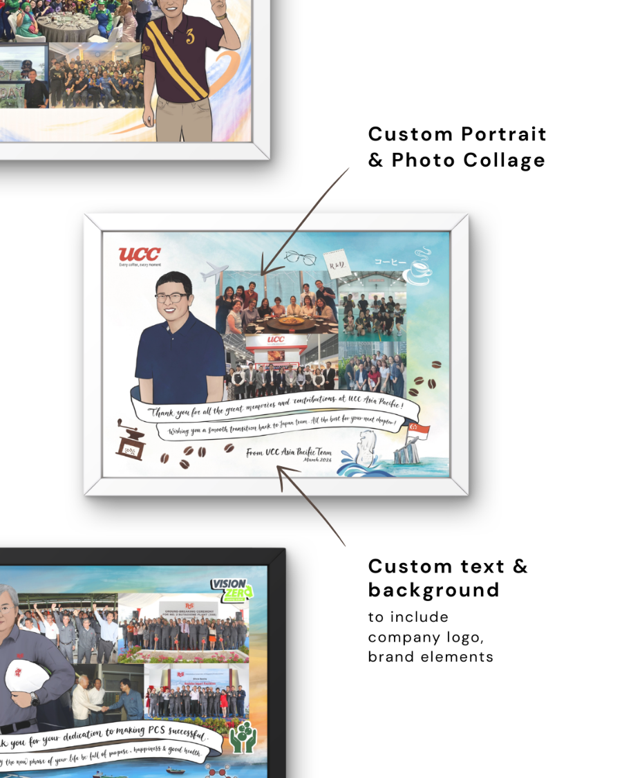 Framed custom portrait for company gifting