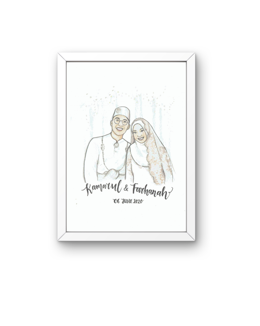Custom Wedding Watercolour Couple Portrait – Personalised Illustration from Photo-thumbmail-4