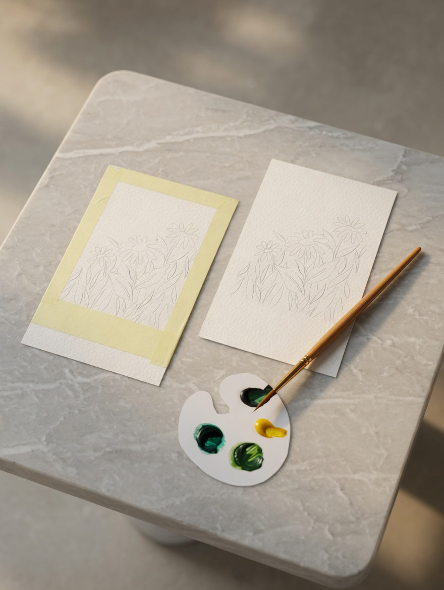 diy watercolor painting kit flower field design