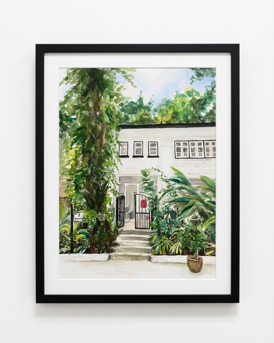 Custom Watercolour Building Portrait – Personalised House Illustration Gift-thumbmail-3