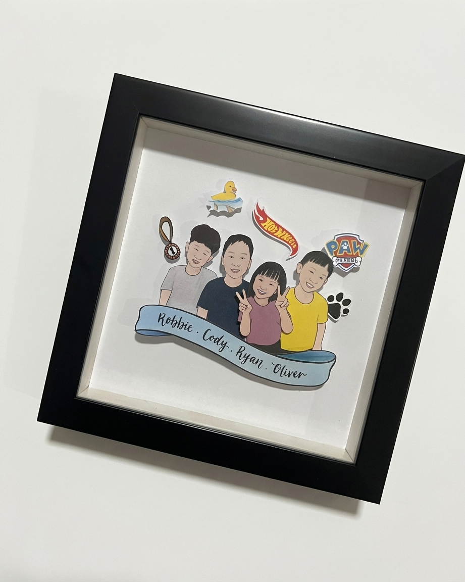 Custom Family Portrait Papercut Pop-up Frame-thumbmail-4