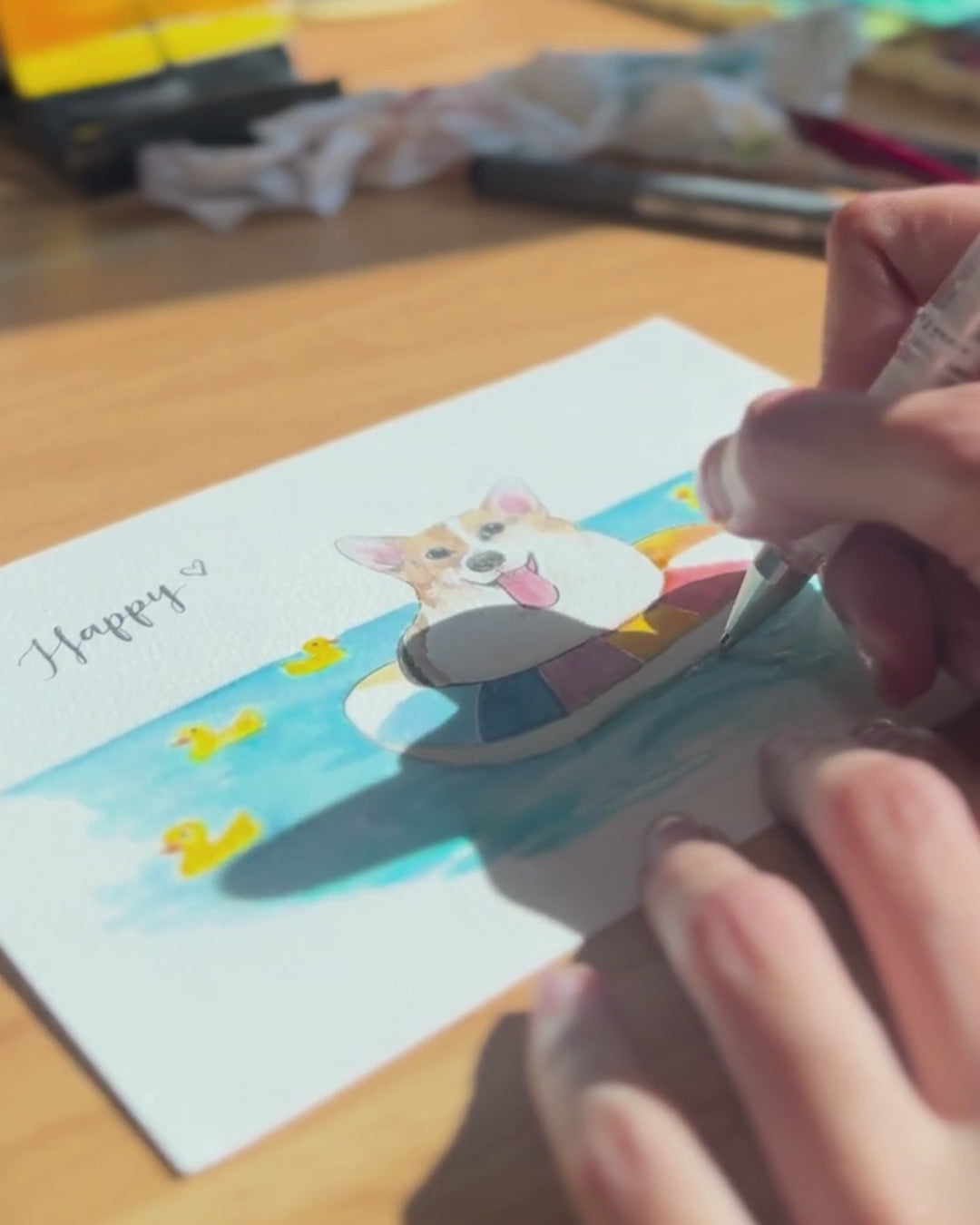 Watercolour Pet Portrait from Photo – Personalised Dog & Cat Gift