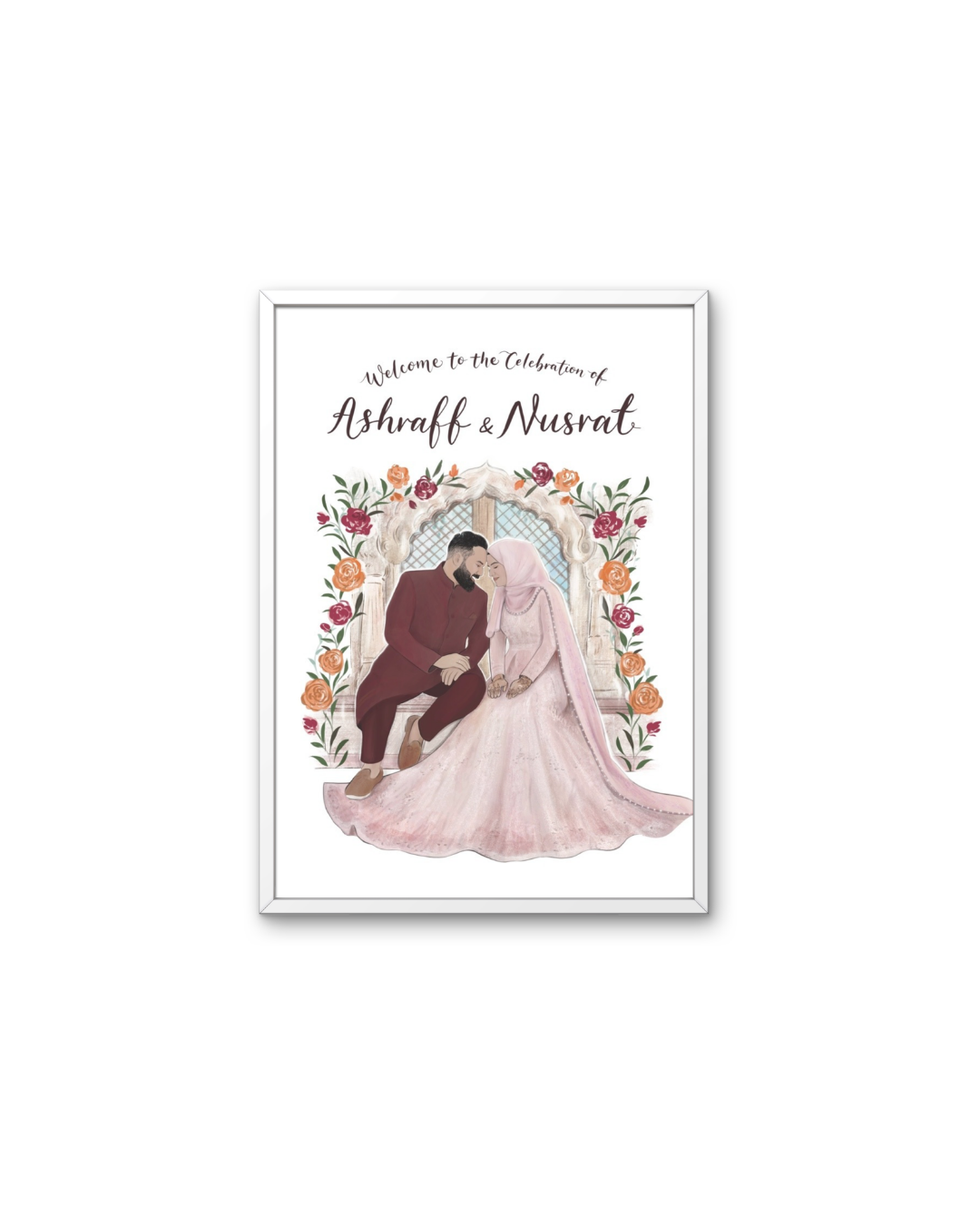 Custom Wedding Portrait Signage or Canvas – Personalised Illustration from Photo