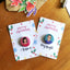Two examples of portrait pins in Christmas themed packaging design.