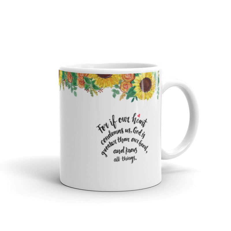 Personalised quote with sunflowers design mug.