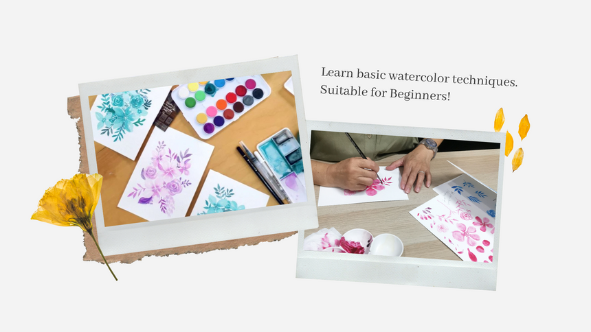 Learn basic watercolor painting techniques during the art jam session